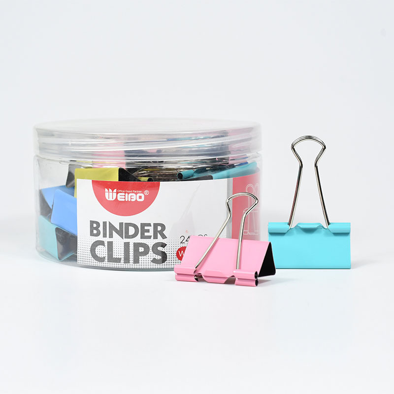 Metal Binder Clips Home Office Books File Paper Organizer Clip Food ClipsStrong clamping force Easy classification 24 Pcs 6241B