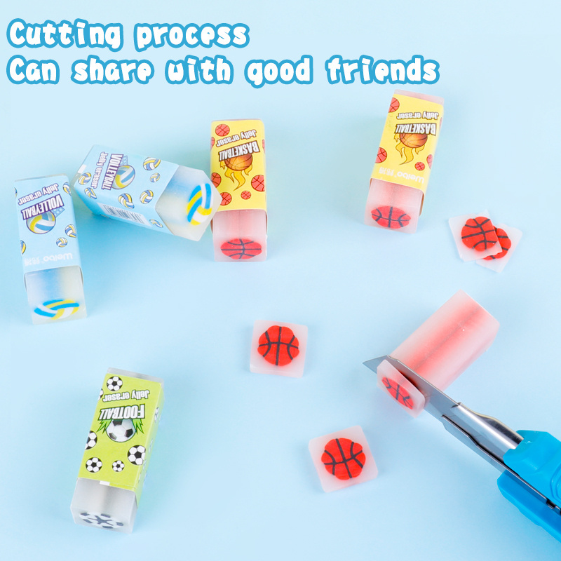 WEIBO HotSale cheap cute Promotional Custom pencil Ball shaped eraser cartoon yiwu kids Erasers for children