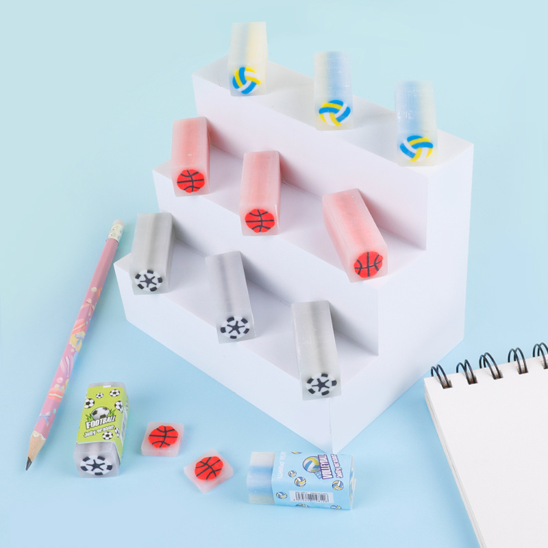 WEIBO HotSale cheap cute Promotional Custom pencil Ball shaped eraser cartoon yiwu kids Erasers for children