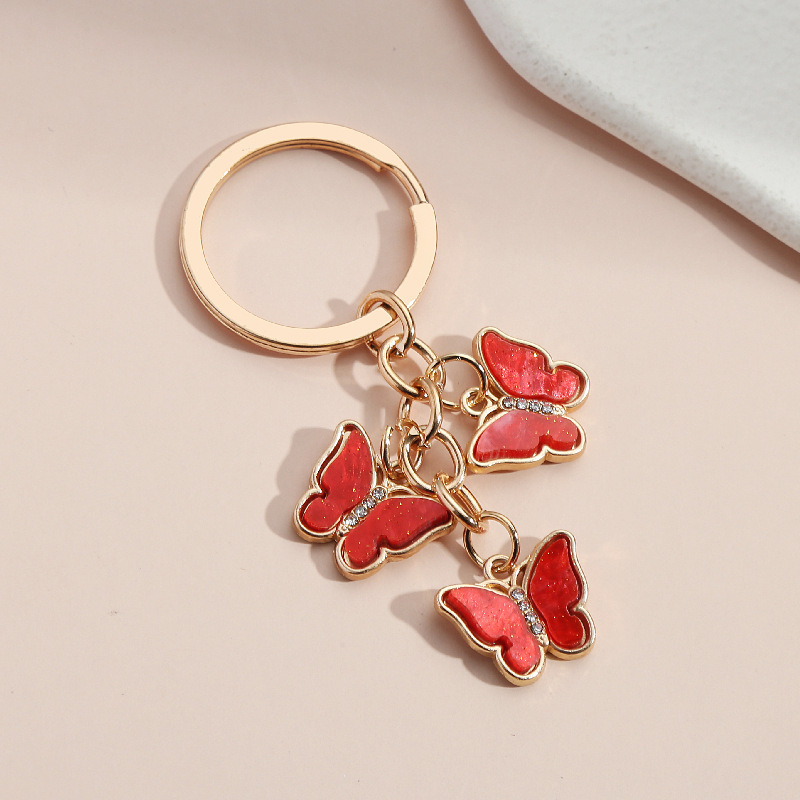 Hot Sale 3d Promotional Anime Keychain Custom Y2k Fashion Butterfly Zinc Alloy Metal Keychain