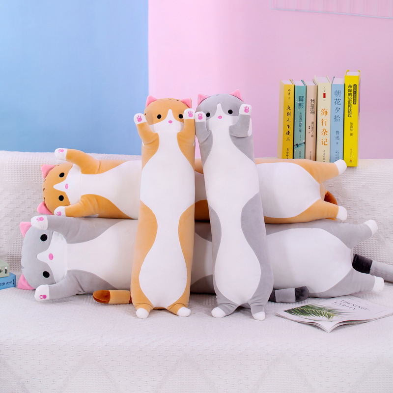 IN STOCK 50cm 70cm 90cm 110cm 130cm 150cm Stuffed Animals Plushie Pillow soft cute kawaii Cartoon long Cat Plush Toy