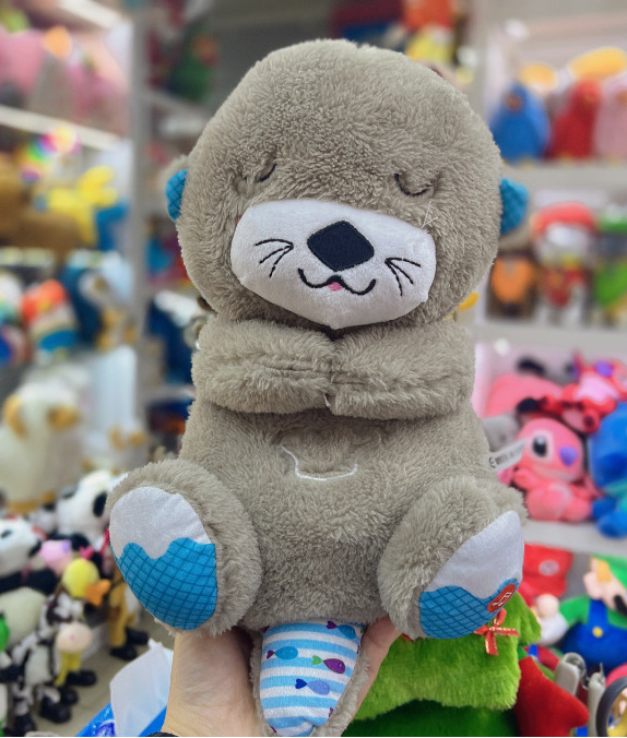 IN STOCK soft kawaii cute plushie peluche animal doll music light baby sleeping breath koala otter teddy bear stuffed plush toy