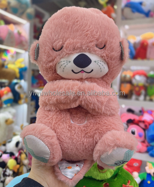 IN STOCK soft kawaii cute plushie peluche animal doll music light baby sleeping breath koala otter teddy bear stuffed plush toy