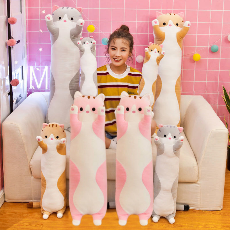 IN STOCK 50cm 70cm 90cm 110cm 130cm 150cm Stuffed Animals Plushie Pillow soft cute kawaii Cartoon long Cat Plush Toy