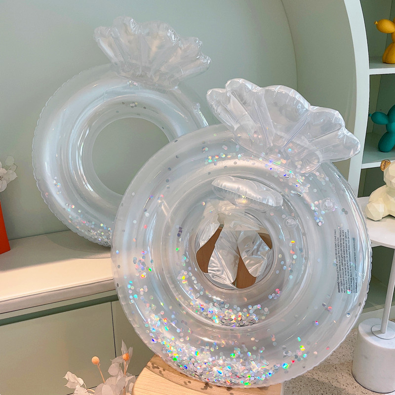 Baby shell swimming float swimming seat ring  baby transparent shell sequins Kids Floating Toys Pool Floats Swim Ring