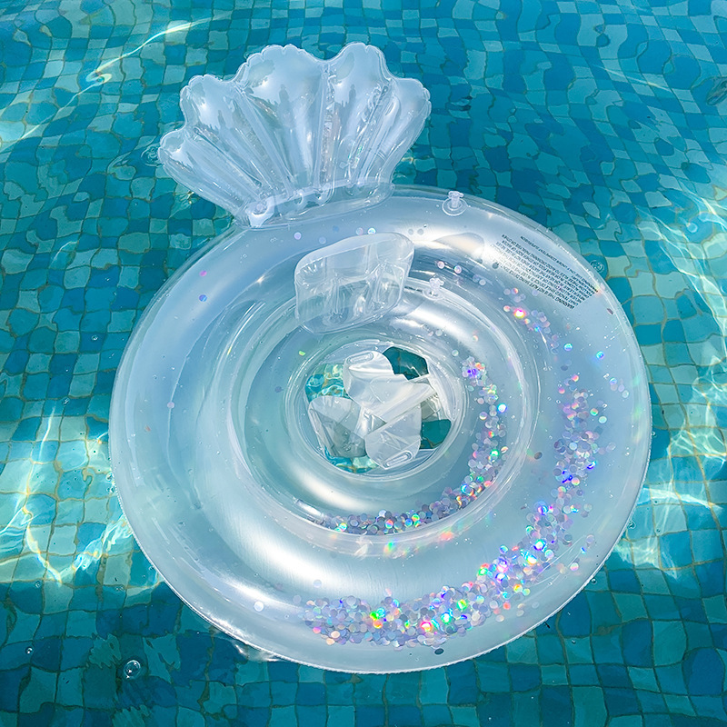 Baby shell swimming float swimming seat ring  baby transparent shell sequins Kids Floating Toys Pool Floats Swim Ring