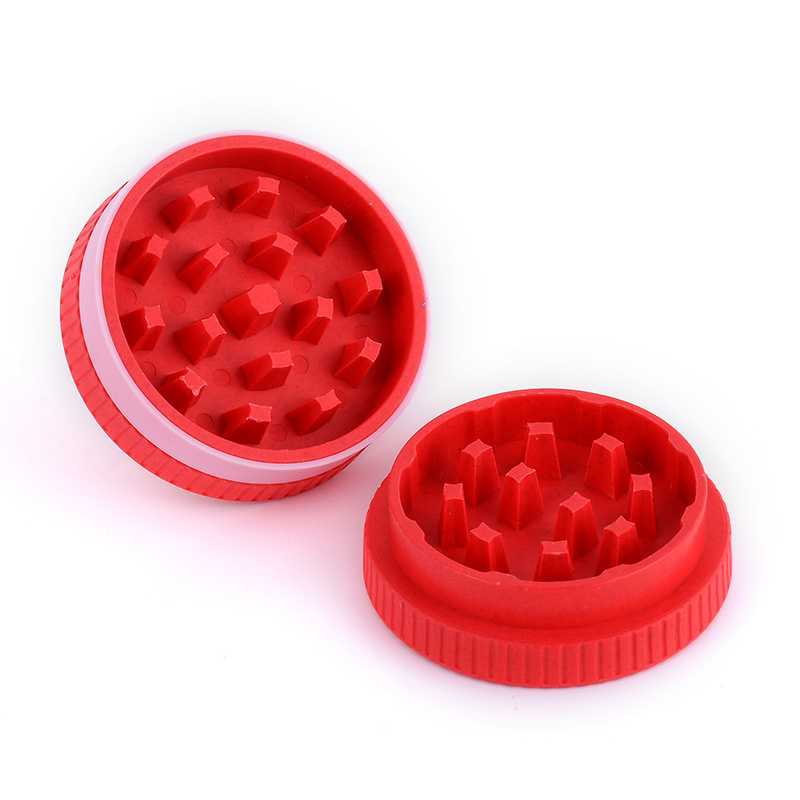 WOWO TECH Cheap Plastic Grinder Cookie Shape Biodegradable Herb Grinder 2 Parts Manual Spice Grinder