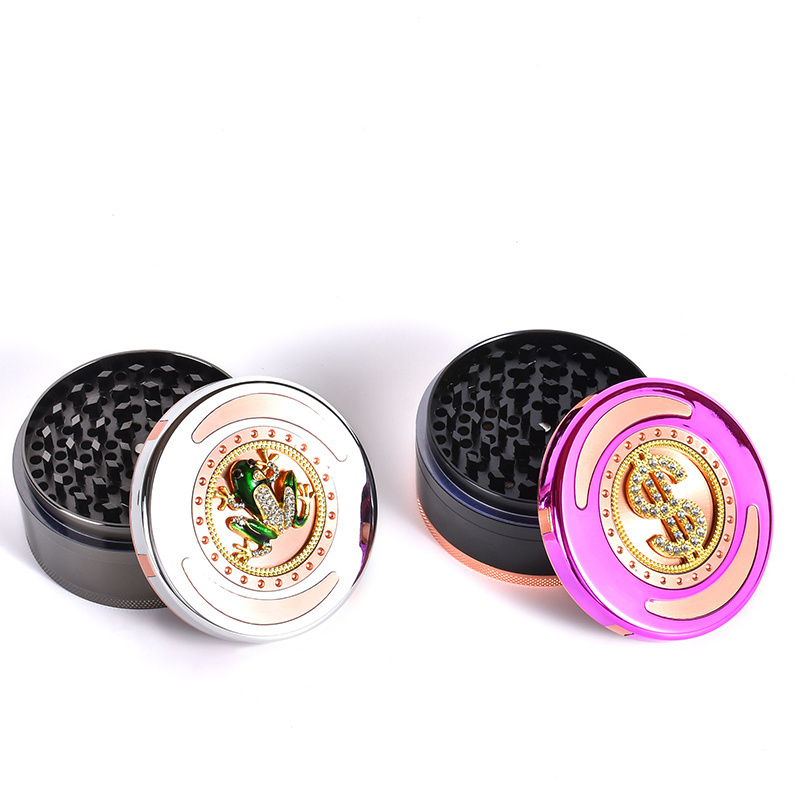 WOWO TECH High Quality Herb Grinder 4 Layers Large 90mm Zinc Alloy Dry Herb Tobacco Crusher Smoking Grinder