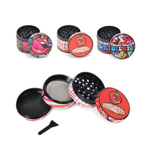 WOWO TECH 4 Piece Smoking Herb Grinder Full Body Printed Shredder Burnisher Grinder Mechanical Custom Logo Herb Grinder