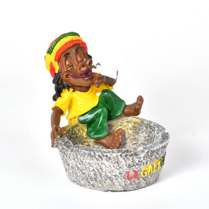 WOWO TECH Smoking Accessories Character Shape Small Size Resin Ashtray Creative Jamaican Resin Ashtrays