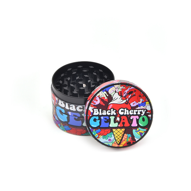 WOWO TECH 4 Piece Smoking Herb Grinder Full Body Printed Shredder Burnisher Grinder Mechanical Custom Logo Herb Grinder