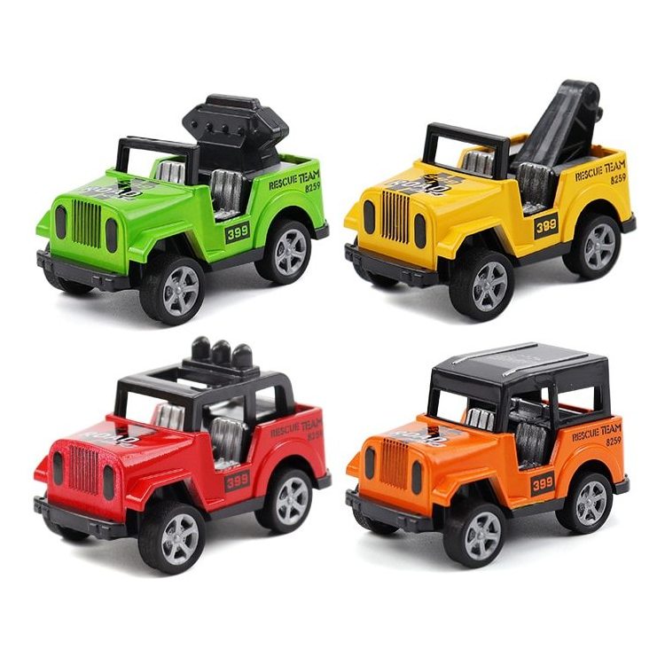 Children's toy car pull back off-road vehicle jeep model toy car four-wheel drive pull back car