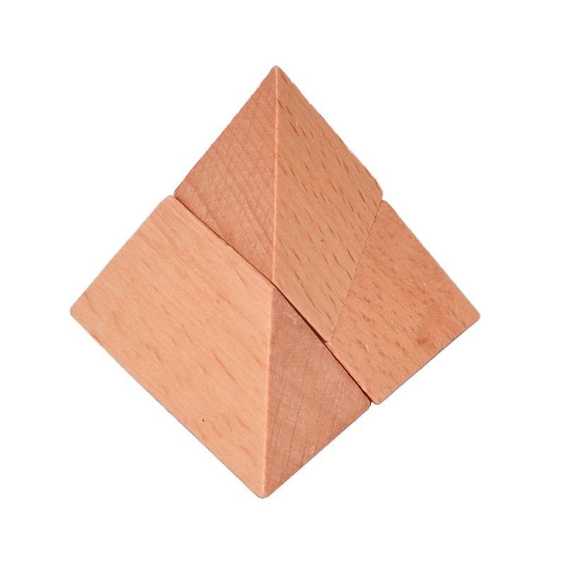 IQ Brain Teaser Pyramid Kongming Lock Luban Lock 3D Wooden Puzzle Game Adult Children Classic Toys