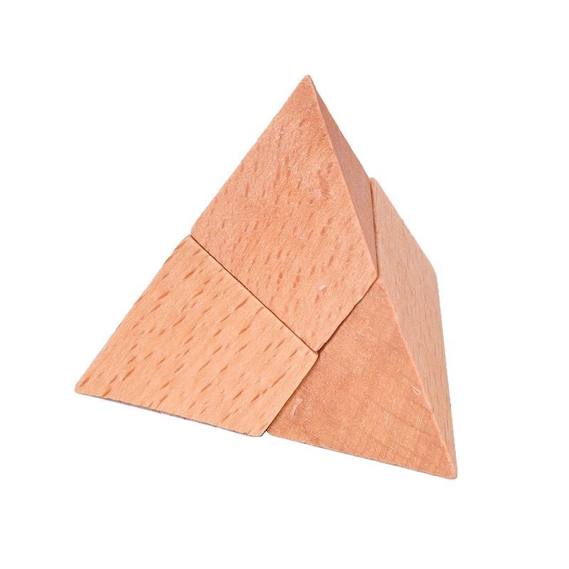 IQ Brain Teaser Pyramid Kongming Lock Luban Lock 3D Wooden Puzzle Game Adult Children Classic Toys