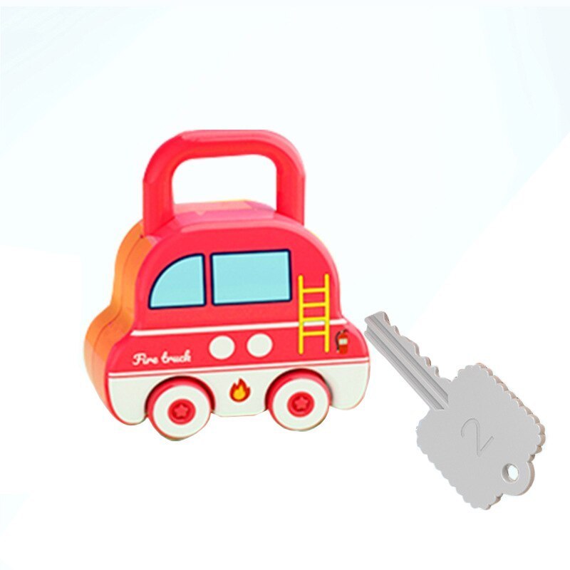 Kids Learning Lock with Key Car Games Montessori Educational Toy Number Matching Lock  Sensory Toys