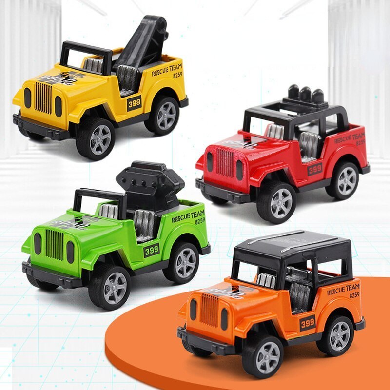 Children's toy car pull back off-road vehicle jeep model toy car four-wheel drive pull back car