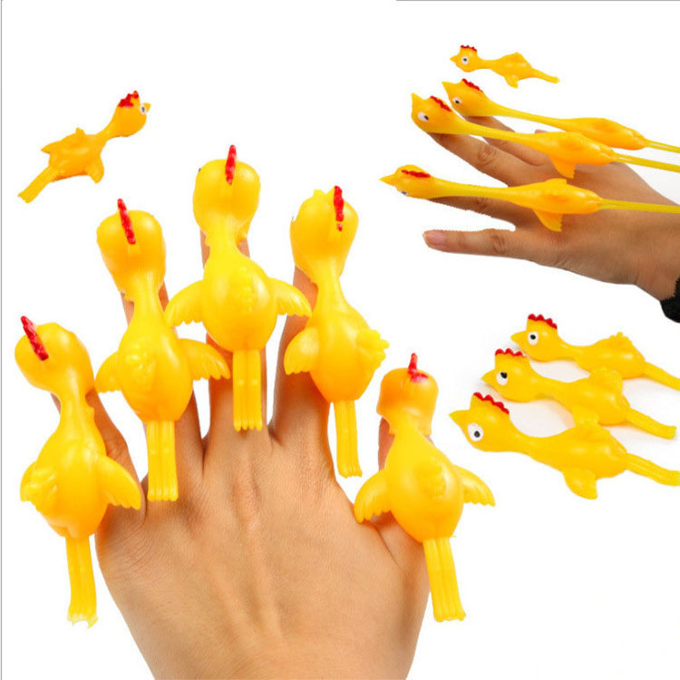 Catapult launches turkey fun tricky slingshot chicken elastic flying finger bird sticky toy