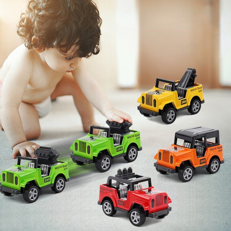 Children's toy car pull back off-road vehicle jeep model toy car four-wheel drive pull back car