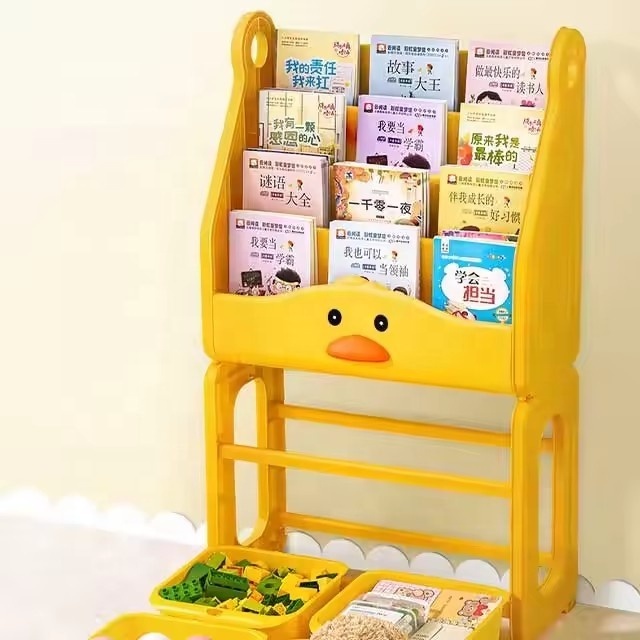 Multifunctional Kids Desk Removable Bookshelf With Wheels Children's Toy Storage Holders Racks