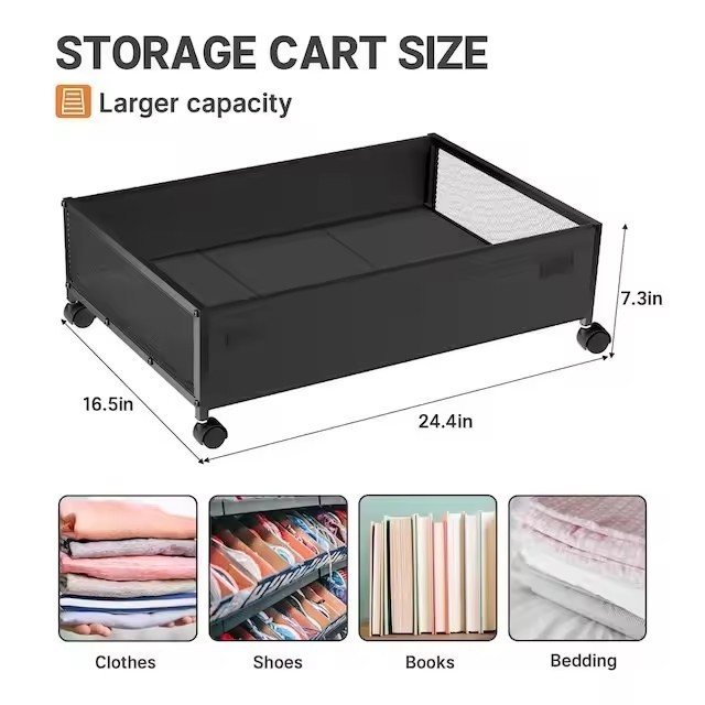 Custom under bed storage rack Removable with gurney bottom gap organizer Clothes and shoes storage box/storage basket