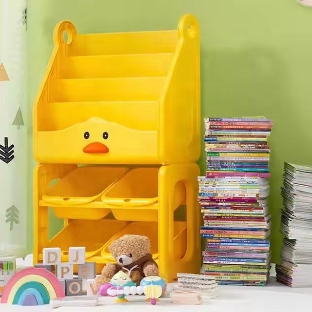 Multifunctional Kids Desk Removable Bookshelf With Wheels Children's Toy Storage Holders Racks