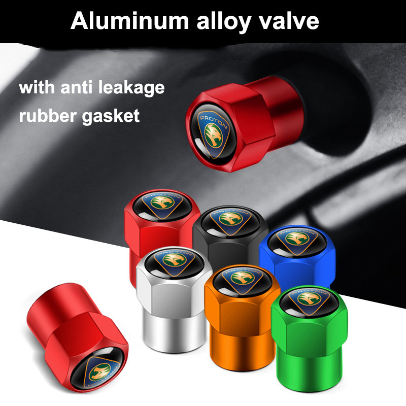 Universal custom logo colorful 4pcs aluminum alloy metal car tyre tire valve caps