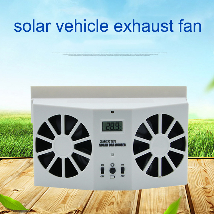 Portable rechargeable solar power electric car vehicle air cooling ventilation fan