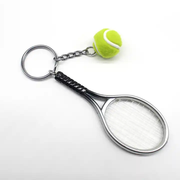 Cute Sport Mini Tennis Racket Pendant Keychain Fashion Tennis Key Chain Personality Car Key Chain Bag Pendant