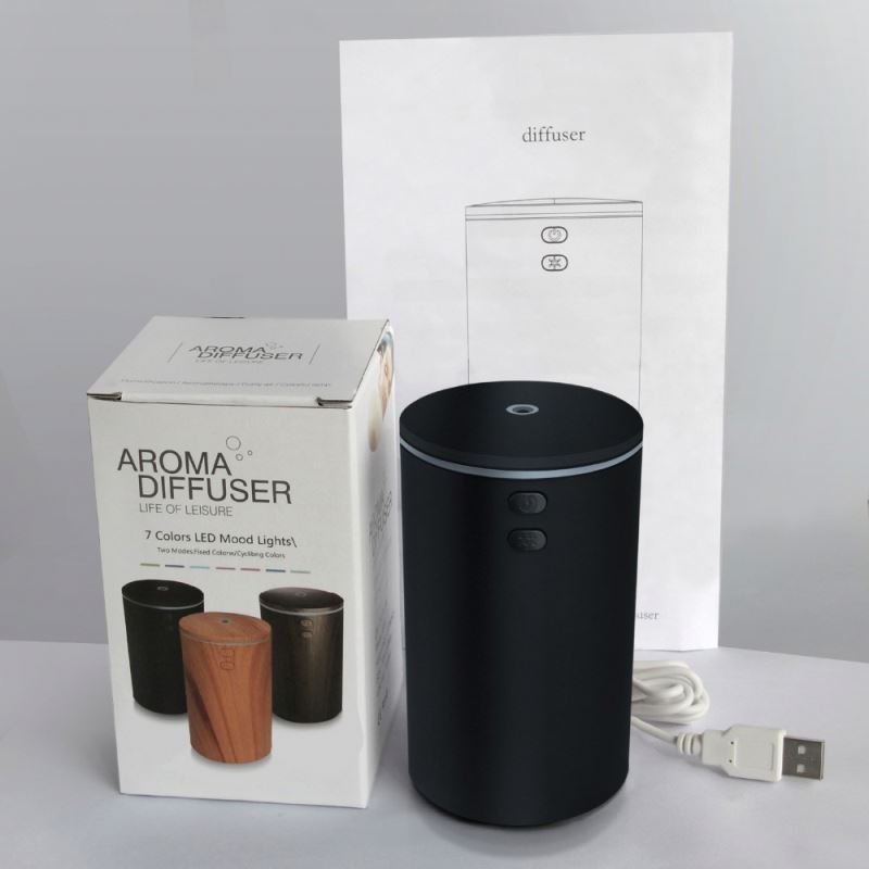 2022 New design 100ml portable essential oil bamboo real wood aroma diffuser car humidifier