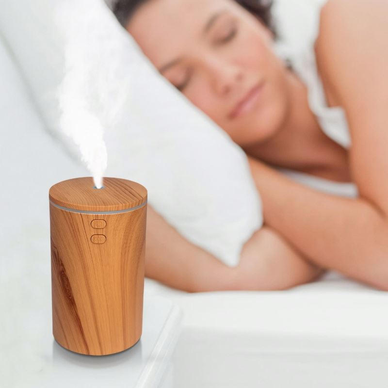 2022 New design 100ml portable essential oil bamboo real wood aroma diffuser car humidifier