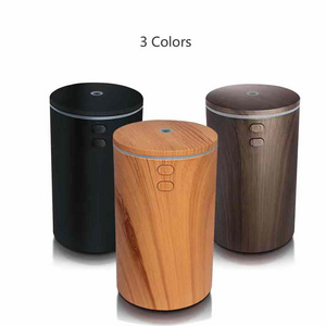 2022 New design 100ml portable essential oil bamboo real wood aroma diffuser car humidifier