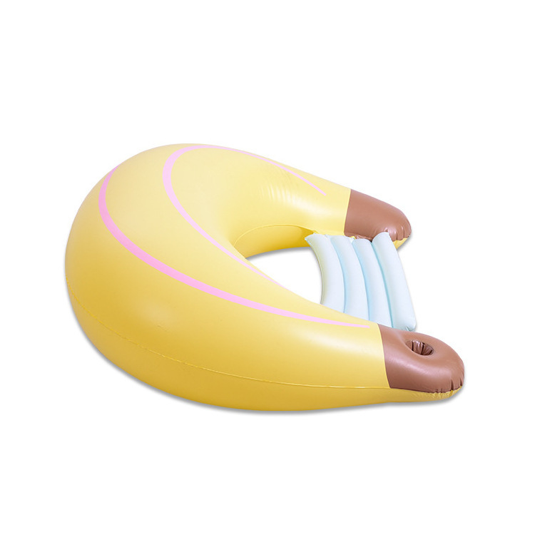 New inflatable fruit float for children's outdoor toys, banana float bed, water inflatable toy backrest float bed