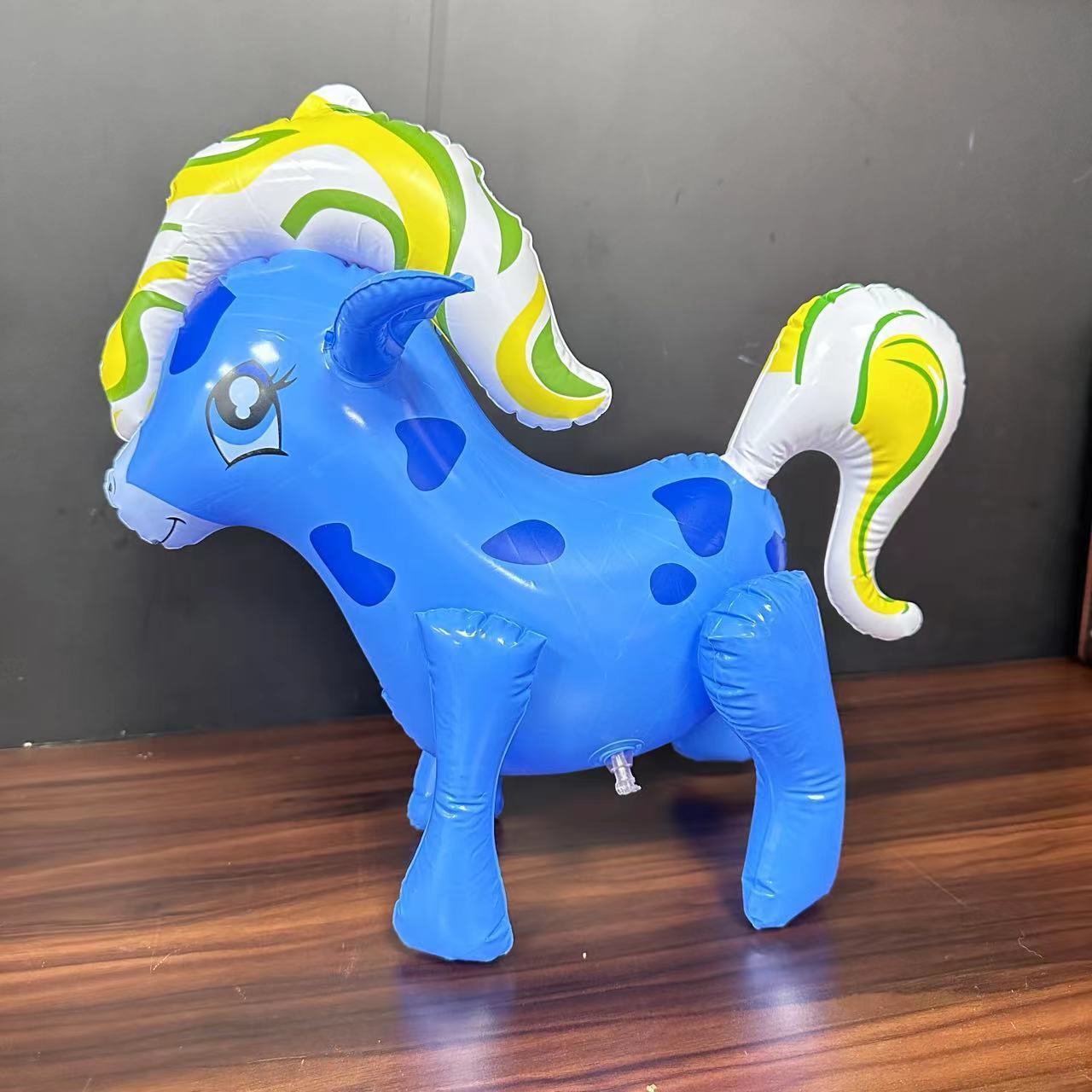 Manufacturer's direct sales of Rainbow Horse PVC inflatable toys two-color cartoon animal