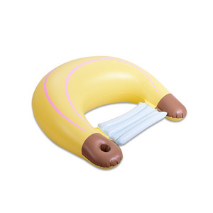 New inflatable fruit float for children's outdoor toys, banana float bed, water inflatable toy backrest float bed