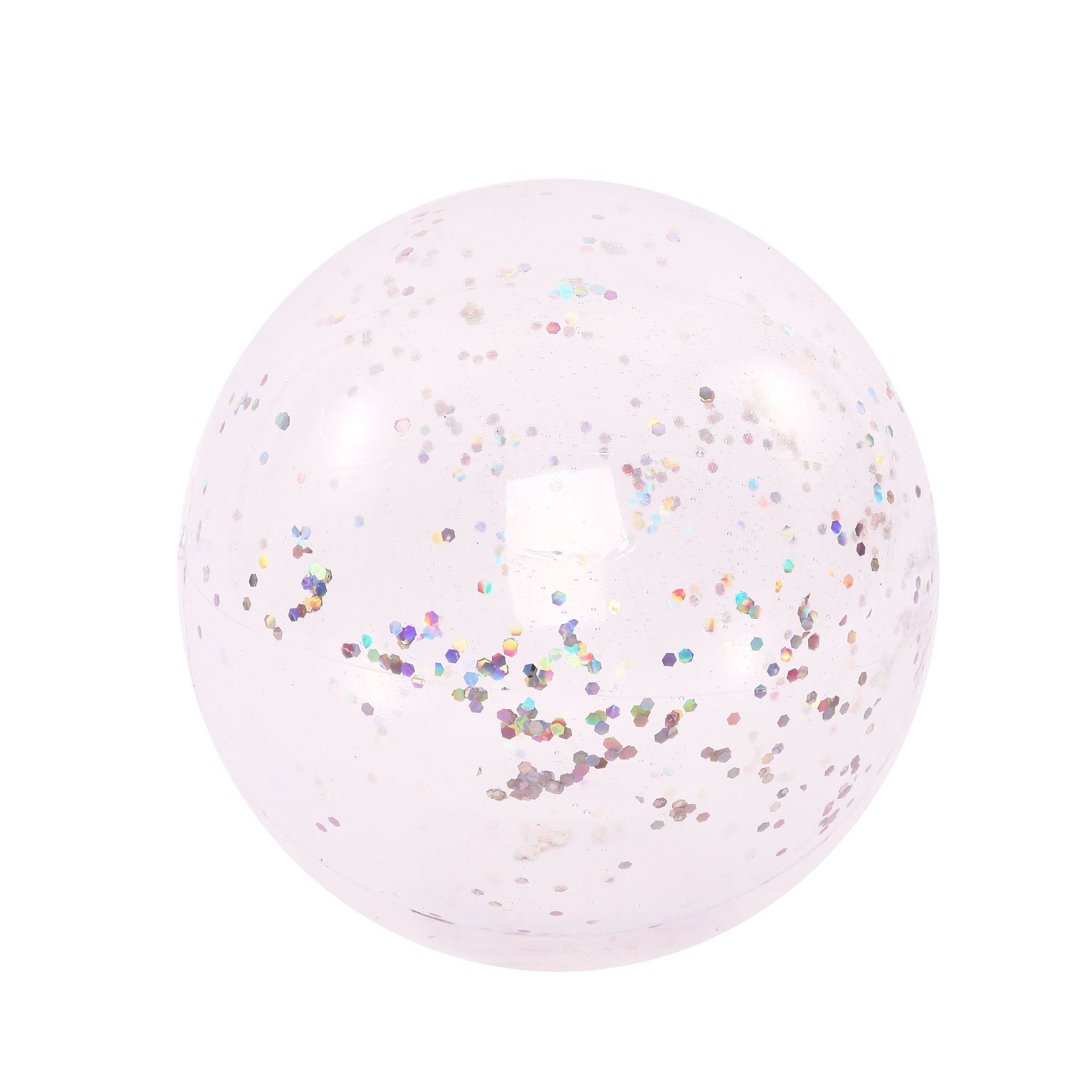 Sequin transparent PVC inflatable beach ball can be customized for use in sea parties kindergartens children's toy beach balls