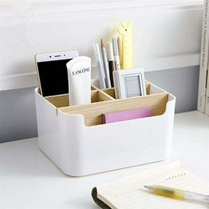 New Remote Control Holder Desktop Makeup Organizer 5 Compartment Storage Stationery Holder Organizer For Living Room Bathroom