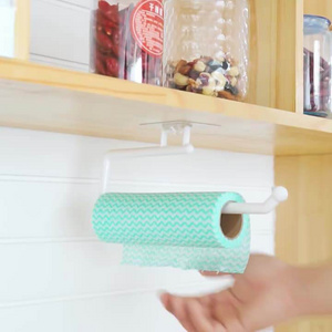 Kitchen Tissue Holder Hanging Toilet Roll Paper Towel Holder Rack Kitchen Bathroom Cabinet Door Hook Holder Organizer