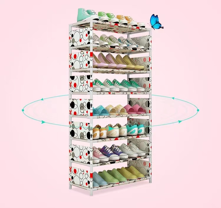 Wholesale Multi-layer combined storage rack Simple shoe cabinet Small shoe dust-proof multifunctional rack in dormitory lobby