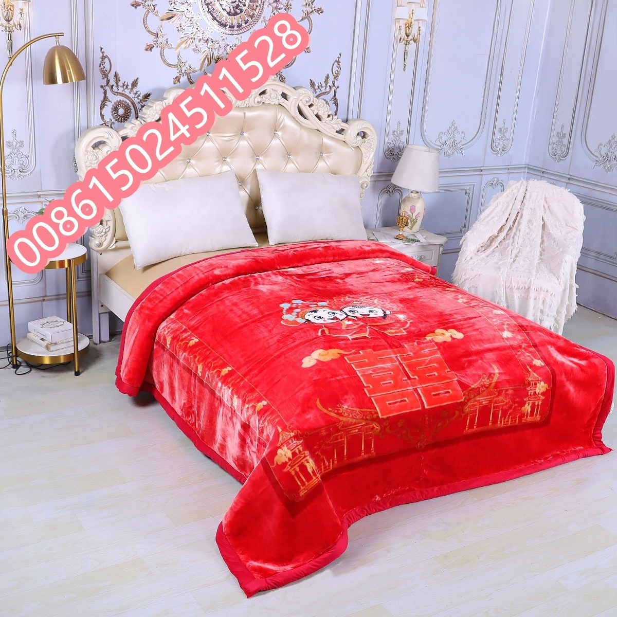 Eco-Friendly heavy winter raschel blanket double layer embossed raschel blanket throws arabic wedding blanket