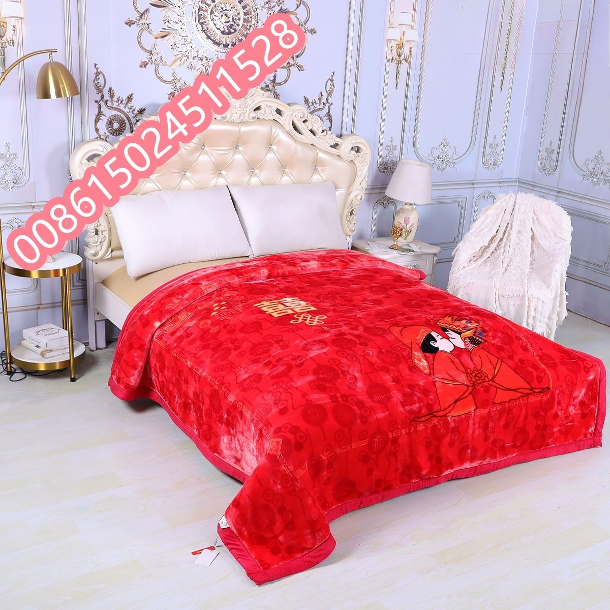 Eco-Friendly heavy winter raschel blanket double layer embossed raschel blanket throws arabic wedding blanket