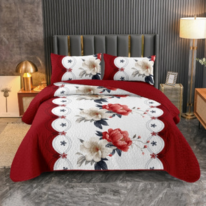 Lilianna Floral Bedspread king size 3pcs bedspread set cotton quilted bedspread couvre-lit winter coverlet