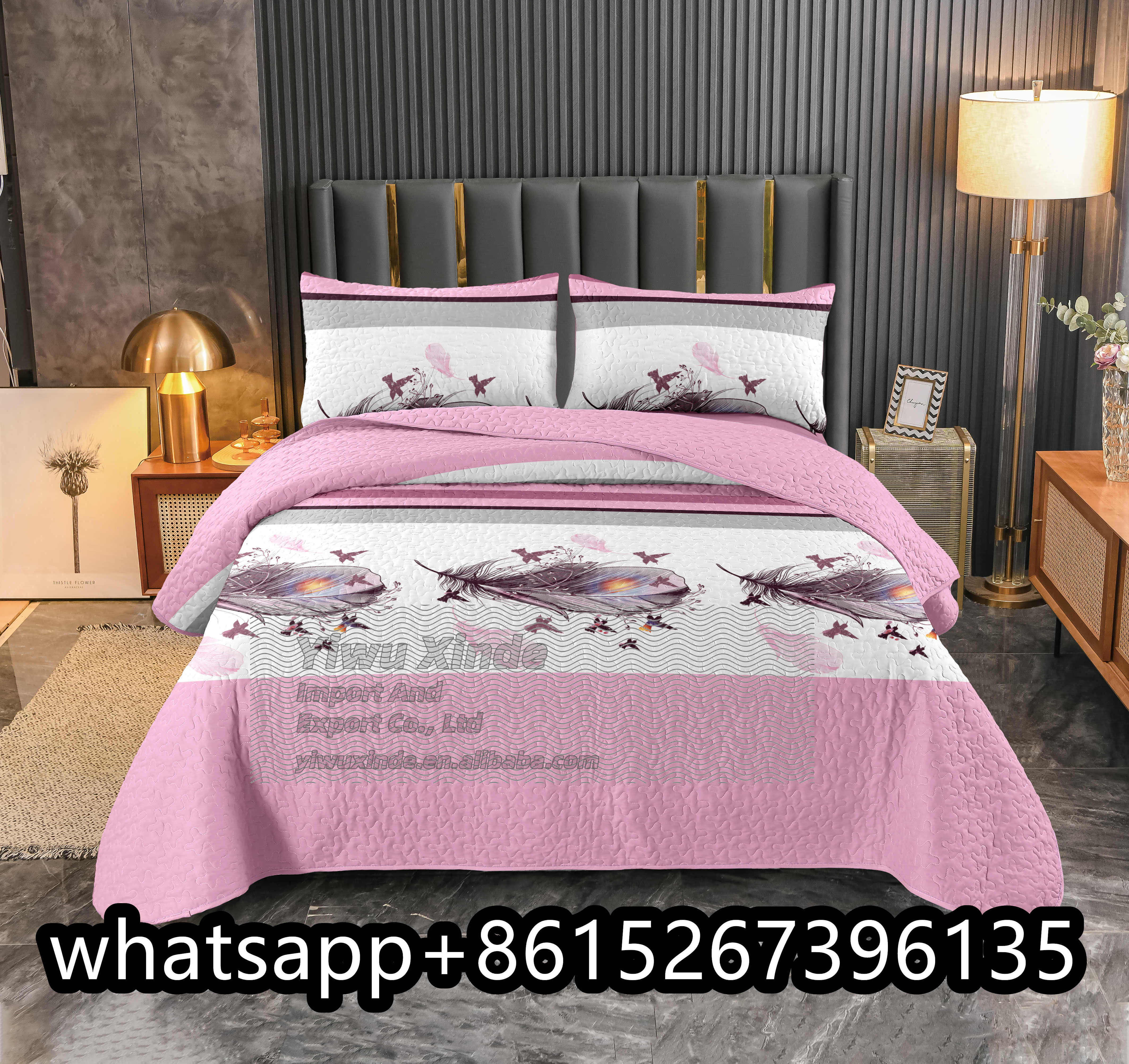 Lilianna Floral Bedspread king size 3pcs bedspread set cotton quilted bedspread couvre-lit winter coverlet