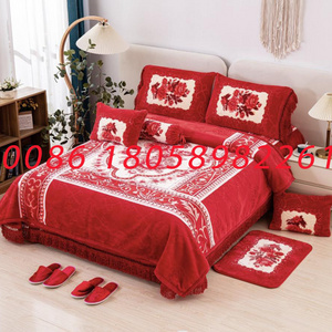 blanket for winter velvet fabric bedding set flannel quilted bedspread cotton 10pcs velvet bedspread king size woven blanket