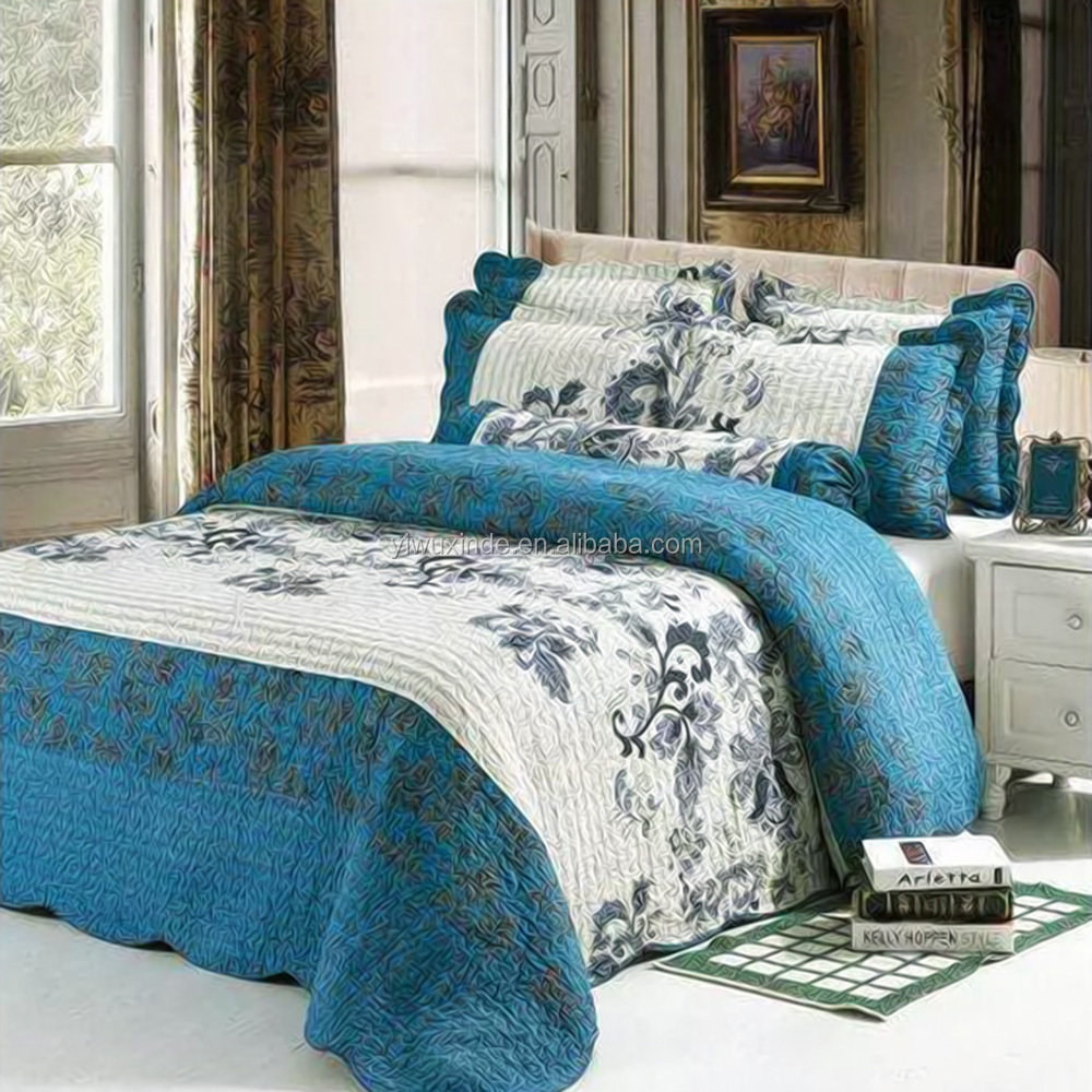 Luxury chinese 100 printed cotton fabric for bedsheet bed bedspread