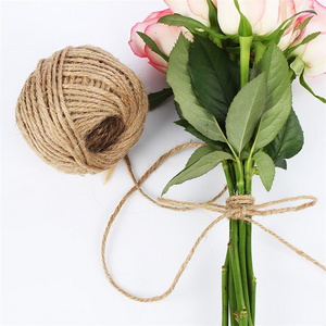 Wholesale high quality flower packing accessory brown natural linen twist hemp rope