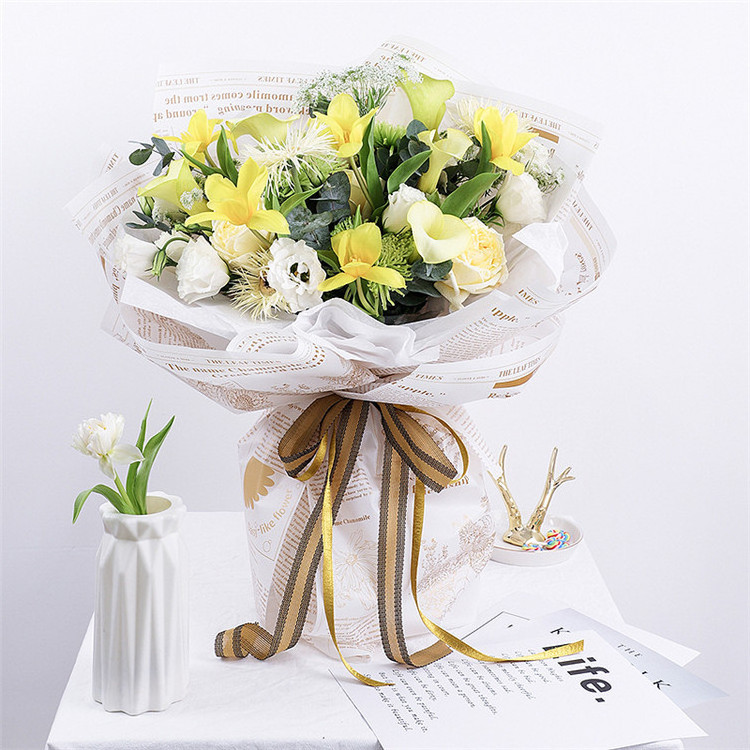 High quality fashion widely use flower letter printed personalized gift wrapping paper