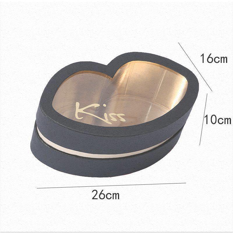 New Qixi Kiss lip shaped flower box for Valentine's Day gift Bouquet wrap with gold bronzing and open window hugging box