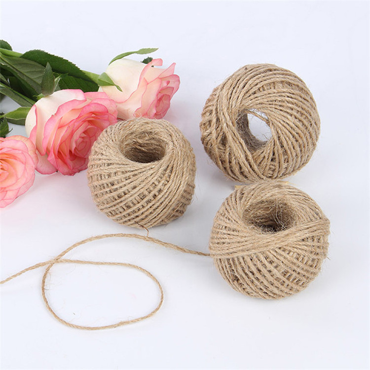 Wholesale high quality flower packing accessory brown natural linen twist hemp rope