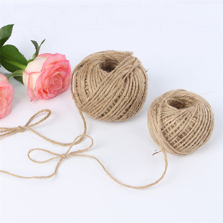 Wholesale high quality flower packing accessory brown natural linen twist hemp rope