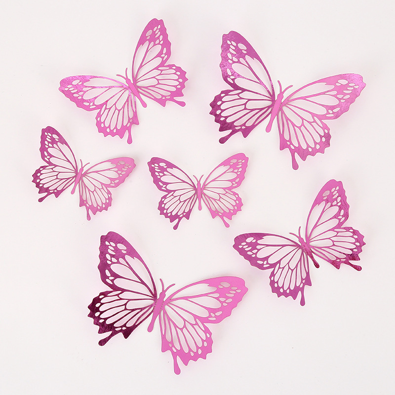 12-piece pack of butterfly cake Decorate dessert table party Paper cups decorate Butterfly wall wedding party supplies